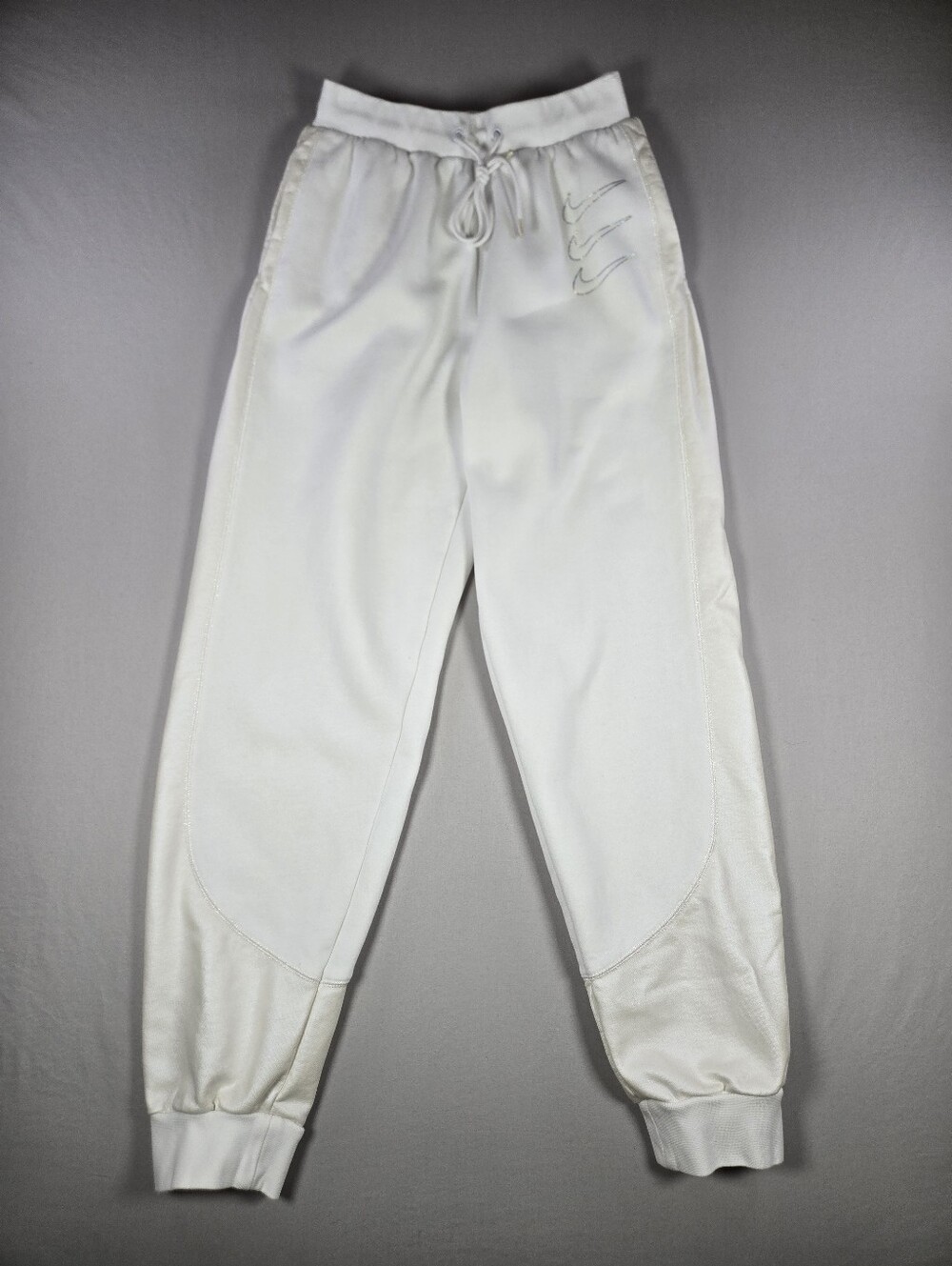 Nike Sportswear Opal Fleece Oversized Joggers Triple Swoosh White XS